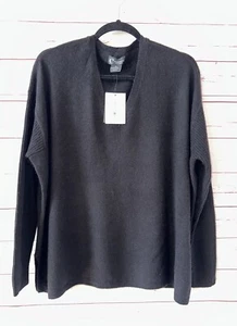 Suéter BLOOMINGDALES Talla M De Gran Tamaño 100% Cachemira Cuello en V Nuevo con Etiquetas DEFECTUOSO Negro B14 - Imagen 1 de 10