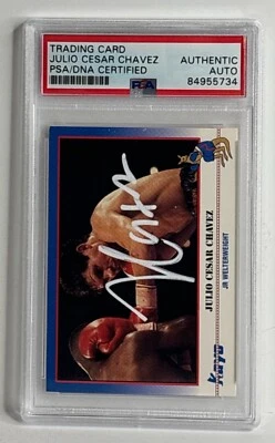 Julio Cesar Chavez Signed 1991 Kayo Card #216 Boxing Slabbed PSA 84955734 - Image 1 of 2