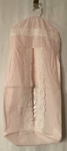 Vintage Baby Infant Pale Pink With Lace Trim Diaper Holder With Hanger
