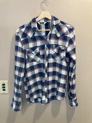 Salt Valley Western Flannel Shirt sz XS Plaid Lightweight Pearl Snaps - Image 1 of 4