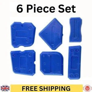 Silicone Grouting Shaping Tools Moulding Smoothing Profiling Scraping 6 Pieces - Picture 1 of 6