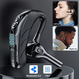 Wireless Bluetooth Handsfree Earpiece Headphones Noise-Canceling Trucker Headset - Picture 1 of 24