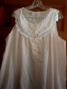 VTG DREAMWEAR Lingerie Pink Nightgown Embroidered S/less Lace TrimUSA Made Sz:L - Picture 1 of 4