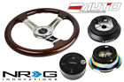 NRG 330mm BR Wood CH S Steering Wheel 1.5&quot; DP 120H Hub 2.8 BKMC Release Lock LB