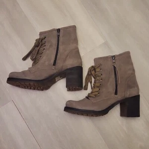 Stivali MTNG donna 37 (6,5) scamosciati grigi doppia zip stringati tacco grosso biker - Foto 1 di 11