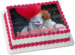 IT Clown Pennywise REAL EDIBLE ICING CAKE TOPPER IMAGE FROSTING - Picture 1 of 1