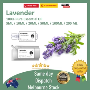 100% Pure Essential Oil Lavender 5 ml 10 ml 50 ml 100 ml 200ml - Picture 1 of 6