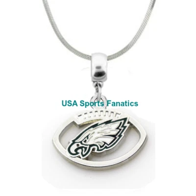 NFL - Philadelphia Eagles футбол логотип подвеска ожерелье на 925 змея цепочка - Изображение 1 из 2