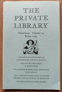 Faith Jaques THE PRIVATE LIBRARY 1984 Checklist ILLUSTRATED Maggs Bookseller - Picture 1 of 4