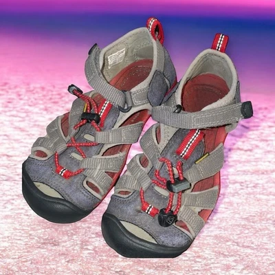 Sandalias de agua Keen Kid talla 12 Seacamp II CNX gancho lazo imán carreras equipo rojo Foto 1 de 4