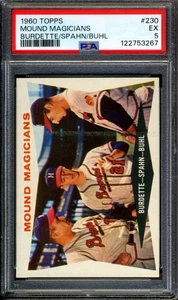 1960 Topps #230 Mound Magicians PSA 5 EX *Milwaukee Braves* - Picture 1 of 2