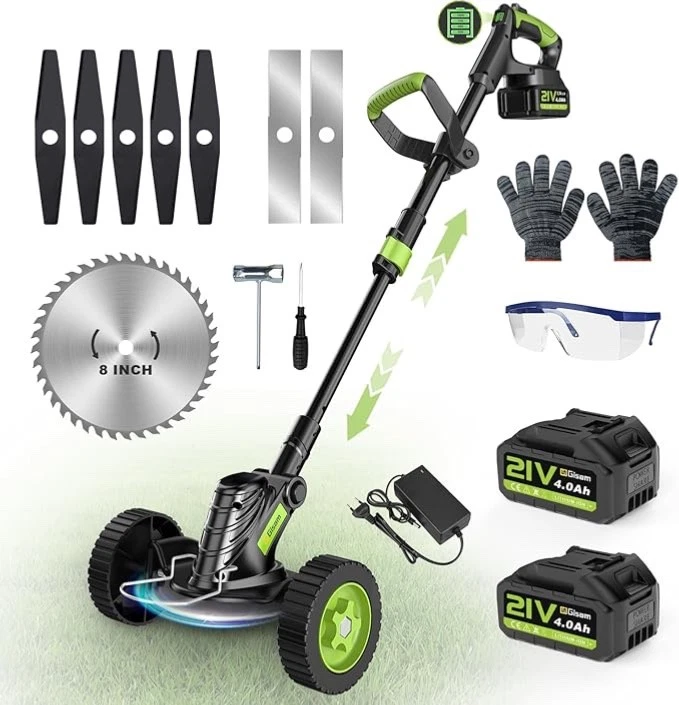 Rasentrimmer mit Akku 8" Bürstenlose Freischneider mit 2x4.0AH Batterie - Bild 1 von 4