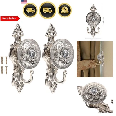 Juego de 4 ganchos para cortina de diamantes de imitación de aleación de plata soportes decorativos para lazos Foto 1 de 4