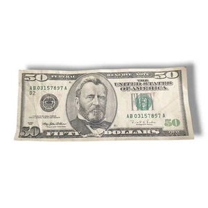 Series 1996 ~ Dallas $50 Fifty Dollar Bill Note FRN ~ AK45567179A ~ - Picture 1 of 2