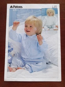 Patons 4 Ply Knitting Pattern No 4505 Childs Sweater 16 - 20" Chest - Picture 1 of 5