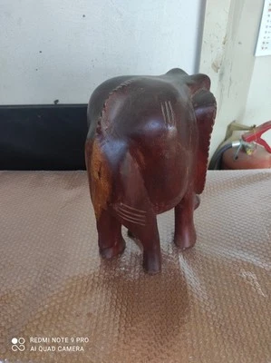 STATUA ELEFANTE AFRICANO IN LEGNO - Immagine 1 di 3