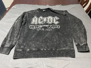 Felpa ACDC Who Made Who Uomo Grande Nera Tour 1986 Girocollo Pullover Fascia - Foto 1 di 6