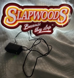 Vintage Slapwoods LED Leuchtschild Wanddeko - "Weil sie schlagen" Display Schild - Bild 1 von 24