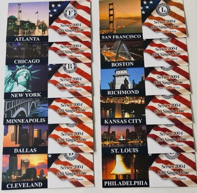 Series 2004 $20 Single Note "New Color of Money" -- Full Set -- FREE SHIPPING - Image 1 of 4