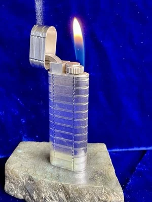 Rare Cartier Lighter Silver Oval Vintage Mint Condition Works 1 Year Warranty - Image 1 of 4