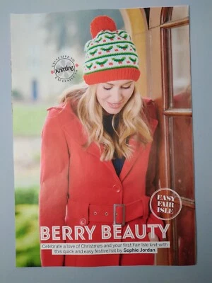 BERRY BEAUTY -LADIES  HOLLY HAT FAIR ISLE Knitting Pattern  - Magazine Pull Out - Image 1 of 2