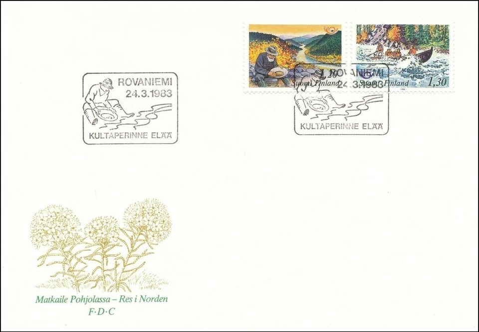 Gold Washing Exotic North Lapland Shooting Rapids Finland Mint FDC 1983 - Image 1 of 1