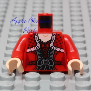 NEW Lego Female RED MINIFIG TORSO Harrington Flesh Hands Dress Upper Mrs. Claus - Picture 1 of 7