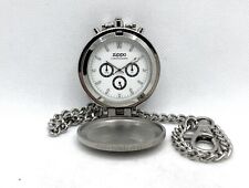 Auth ZIPPO 2001 Limited Edition Chronograph Chain Pocket Watch White Dial