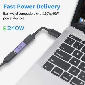 USB 4 C Female to Female Adapter 240W Power Delivery 40Gbps MacBook Thunderbolt - Picture 1 of 12
