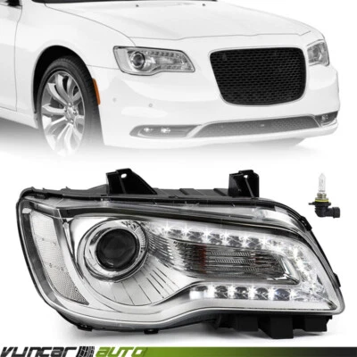 For 2015-2023 Chrysler 300 Chrome Halogen LED DRL Projector Headlight Passenger Foto 1 de 4