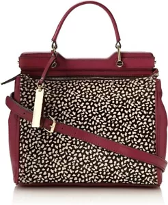 VINCE CAMUTO Fiona Purple Portion/Spot Black Leather Cross-Body Bag NWT $248.00 - Picture 1 of 8