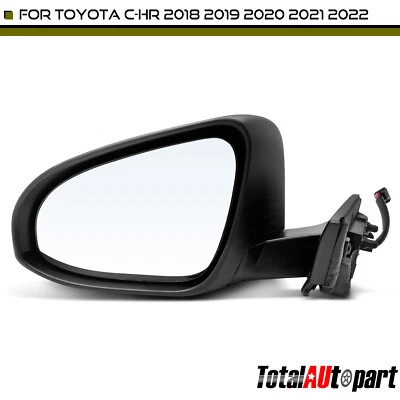 Espejo retrovisor eléctrico para conductor con plegado eléctrico térmico liso negro para Toyota C-HR 2018-2022 Foto 1 de 4