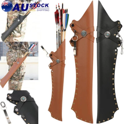 Archery Arrow Quiver Waist Bag Leather Hip Holder RH LH Bow Hunting Shooting AU - image 1 of 4