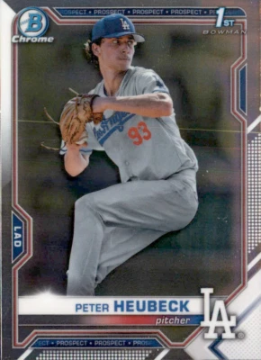 2021 BOWMAN DRAFT CHROME 1ST LOS ANGELES DODGERS - PETER HEUBECK #BDC-146 - Image 1 of 2