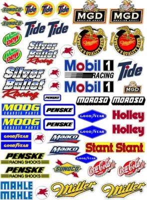 CLEAR VINYL #3 Sticker Sheet-R/C MODEL Decal 1/24-1/16 Scale DIECUT- - Image 1 of 4