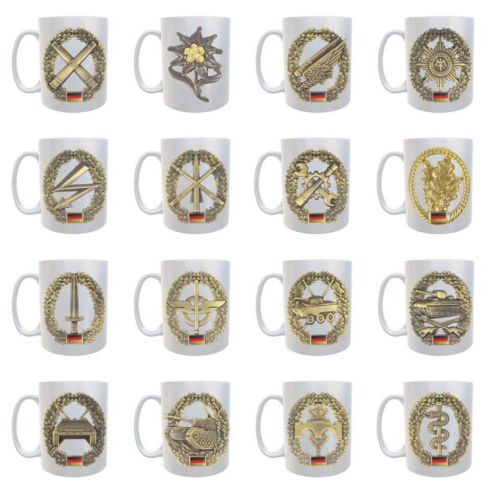 ORCA Tasse Kaffeetasse Becher Bundeswehr Barettabzeichen Truppengattung Abzeichen