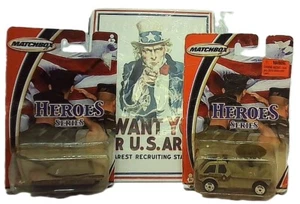 Lotto di 2 Matchbox 2003 USA Heroes Series, carro armato M1 A2, camion radar e US ARMY - Foto 1 di 7