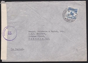 SCHWEIZ 1940 Brief nach Neuseeland mit NZ Zensurmarke & Band...........B6907 - Bild 1 von 2