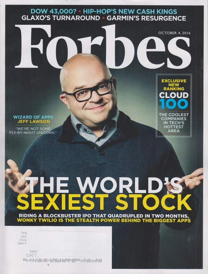 Forbes October 4, 2016 Jeff Lawson Wizard of Apps, Cloud 100, Hip-Hop's Cash Kin - Image 1 of 1