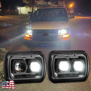 Brightest 2PC 7X6 LED Headlight Hi/Lo For Chevy Express Cargo Van 1500 2500 3500 - Picture 1 of 12