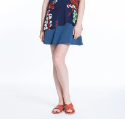 Falda Plenty by Tracy Reese Denim Azul Calce y Acampanada NUEVA CON ETIQUETAS NUEVA Talla Grande Foto 1 de 4