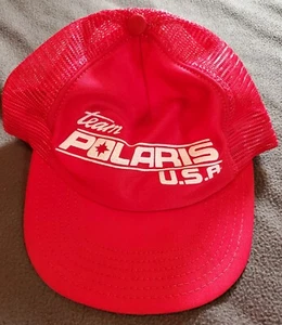 Gorra de camionero vintage Team Polaris EE. UU. Snapback roja años 80 carreras - Imagen 1 de 4
