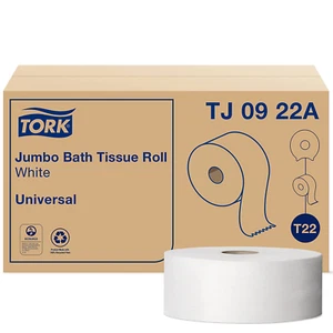 Tork Jumbo Toilettenpapierrolle weiß T22, universal, 2-lagig, 12 x 1000', TJ0922A - Bild 1 von 12