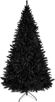 Prextex 6FT Black Artificial Christmas Tree Canadian Fir with Metal Stand Indoor - Image 1 of 4
