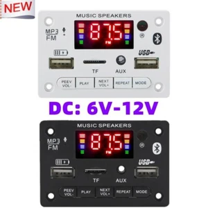 Módulo de placa de decodificación 6V 12V Bluetooth 5.0 MP3 USB inalámbrico para automóvil reproductor de MP3 TF Ca - Imagen 1 de 4