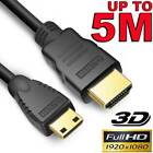 Mini HDMI to HDMI Cable V1.4 3D Lead with Ethernet HD 1080P Tablet Smart Phone
