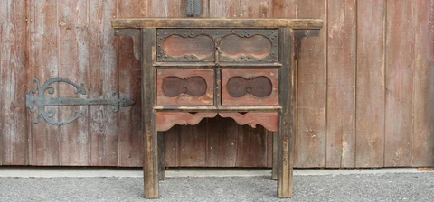 19th Century Primitive Painted Money Dresser Cover