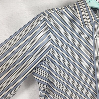 Van Heusen женщина верхний M синий белый пуговицы полоски соответствующие кнопки б/у в отличном состоянии - Изображение 1 из 4