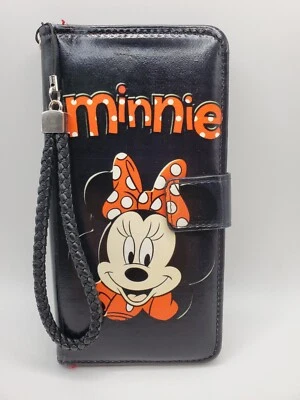 Disney Parks Minnie Mouse Faux Leather iPhone 5 5s SE Wallet Case Red Black RARE - Image 1 of 4