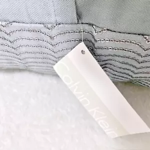 NWT Calvin Klein Sequined Square Decorative Pillow 18" Square Teal Blue - Picture 1 of 6